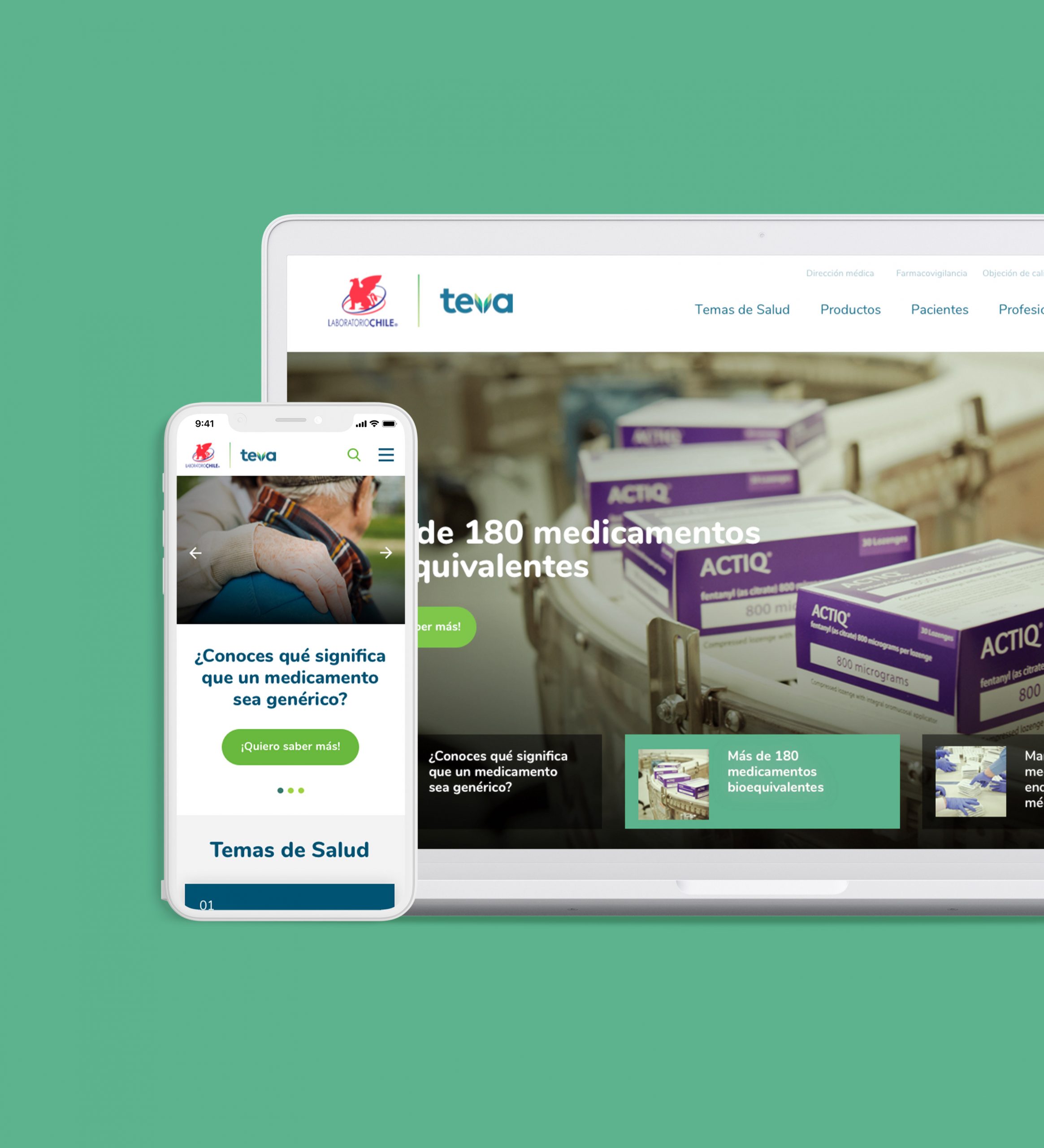 notebook y smartphone Teva Laboratorio Chile