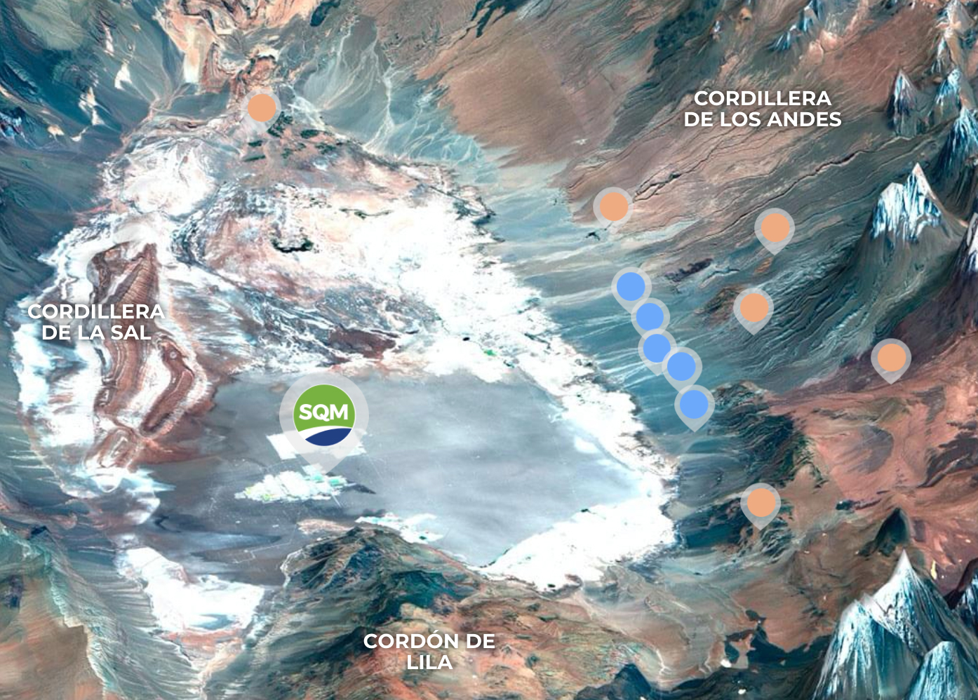 mapa cordillera de los andes